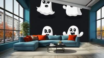 Cute ghost. Halloween decoration element. Wall mural