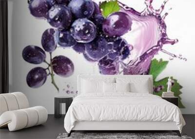 Fresh grape fruit with water splashes Wall mural