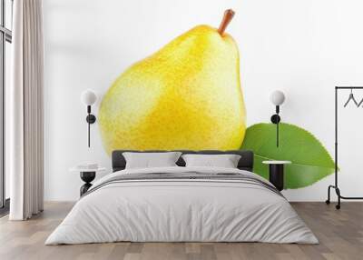 Fresh pear fruit isolated over white background Wall mural