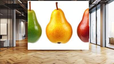 Fresh pear fruit isolated over white background Wall mural