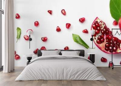 Fresh pomegranate fruit closeup view Wall mural