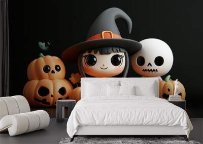 Halloween decoration elements 3D Wall mural