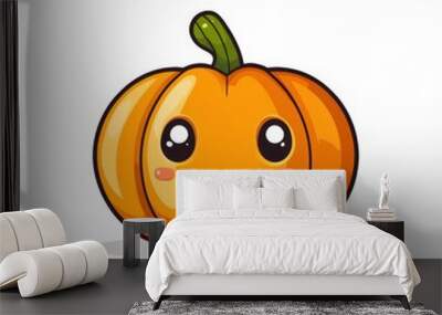 Halloween holiday carved pumpkin isolated over white background closeup view Wall mural