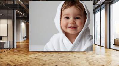 Happy smiling baby with plain background Wall mural