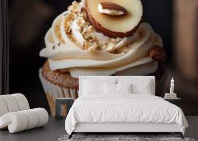 Homemade Raisin cupcake closeup view Wall mural