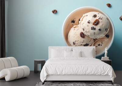 Ice cream decorated with raisin grains Wall mural