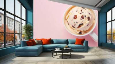 Ice cream decorated with raisin grains Wall mural