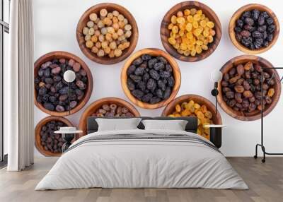 Raisin grain in bowl closeup view Wall mural