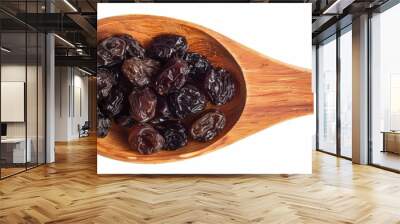 Raisin grain in wooden spoon closeup view Wall mural