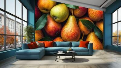 Seamless background of fresh pear Wall mural