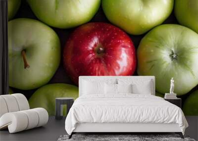 Seamless background of fresh ripe apple Wall mural