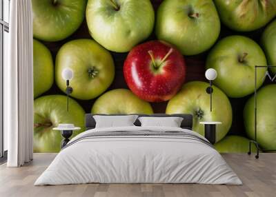 Seamless background of fresh ripe apple Wall mural