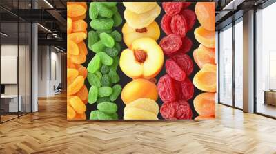 Seamless background of raisin and dried fruit closeup view Wall mural