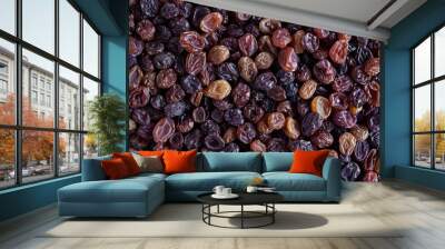 Seamless background of raisin grain closeup view Wall mural