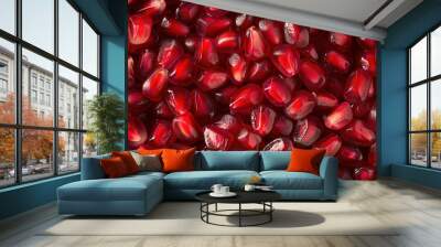 Seamless repetitive pattern background of pomegranate Wall mural