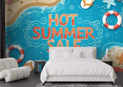 Summer sale promotion advertisement vector design template for flier, poster, website, business Wall mural