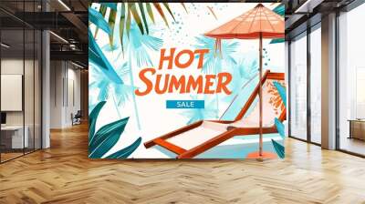 Summer sale promotion advertisement vector design template for flier, poster, website, business Wall mural