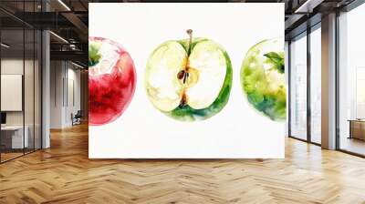 Vector drawing painting illustration of apple fruit Wall mural