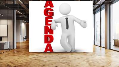 3d business man presenting concept of agenda Wall mural