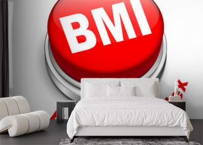 3d illustration of bmi ( body mass index) button Wall mural