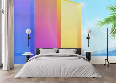 3d summer tropic scene background Wall mural