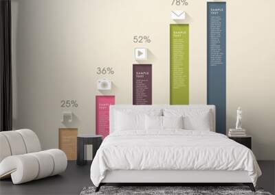 abstract 3d bar chart infographics Wall mural