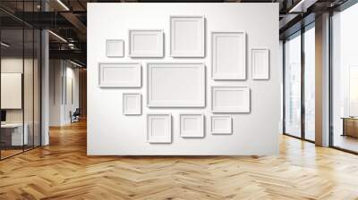 Blank white picture frames Wall mural