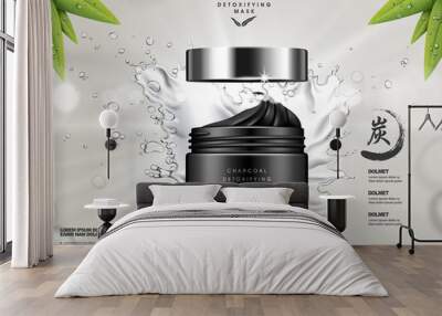 charcoal detoxifying mask ad Wall mural