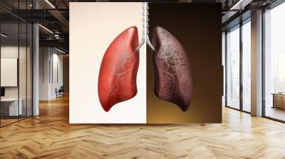 comparison of lung care Wall mural