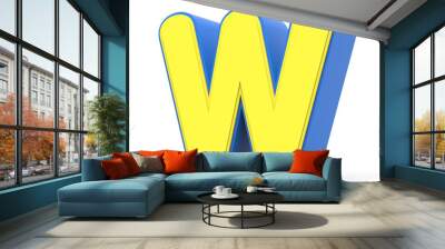 cute yellow letter W Wall mural