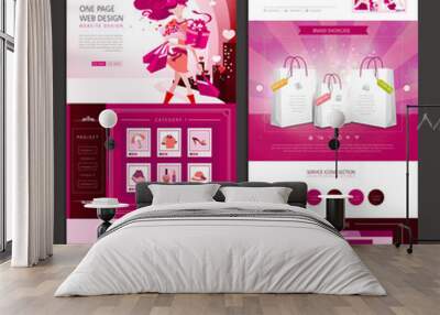 fashion concept one page website design template Wall mural