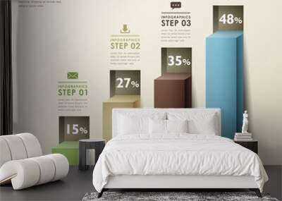 modern abstract 3d chart infographics Wall mural