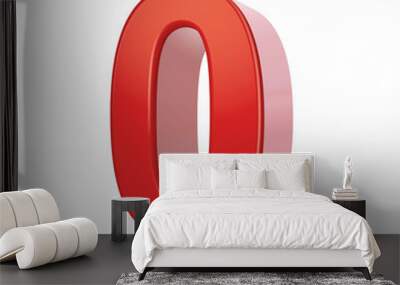 red 3d number 0 Wall mural