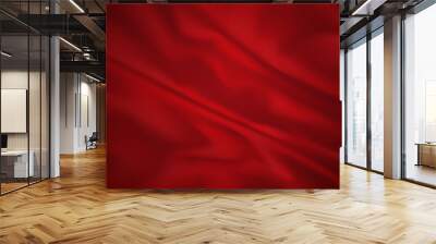 red fabric background Wall mural