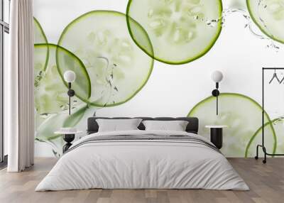 Sliced cucumber background Wall mural