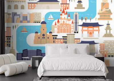 south korea travel poster Wall mural