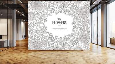 splendid flower frame Wall mural