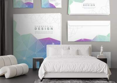 triangle pattern background corporate identity set Wall mural