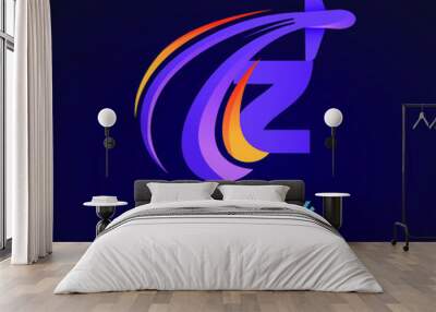 This is a Z Letter Logo for travel agency business Wall mural