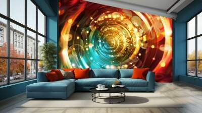 Abstract circle light effect background Wall mural