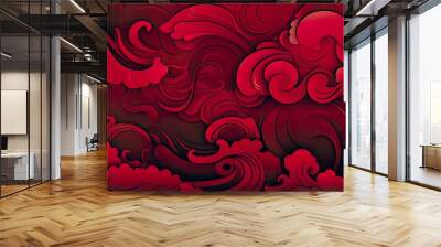 Chinese traditional Background design with abstract pattern in red Background Chinese red textured pattern Wall mural