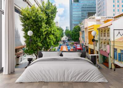 traffic on Singapore city street Wall mural