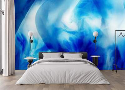 batik background, textile batik structure. Blue color. Wall mural