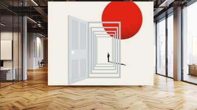 Business career opportunity vector concept. Symbol of new job, work, choice and corporate ladder. Wall mural