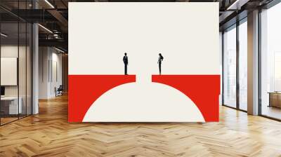 Business communication vector concept. Symbol of relationship, negotiation, agreement. Minimal illustration Wall mural