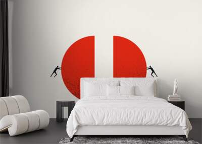 business cooperation and teamwork vector concept. symbol of success, accomplishment. minimal illustr Wall mural