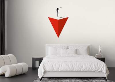 Business leader, vector concept. Symbol of vision, leadership, strategy. Minimal illustration. Wall mural