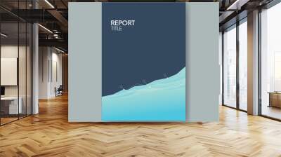 Business report cover template with elegant blue background with simple line graph. Wall mural