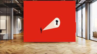 Business solution with keyhole vector concept. Symbol of leadership, success, strategy. Career opportunity sign. Wall mural