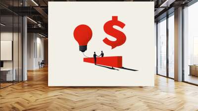 Business startup investment vector concept. Symbol of new business, investors, negotiation, support. Wall mural